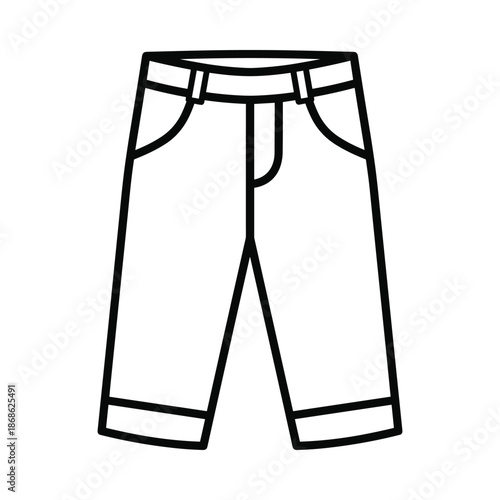 Simple black and white illustration of mens shorts
