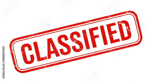 Red classified stamp on white background