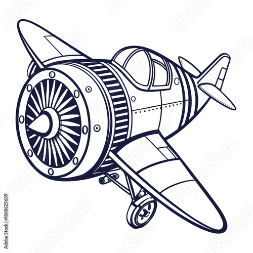 Vintage airplane with propeller