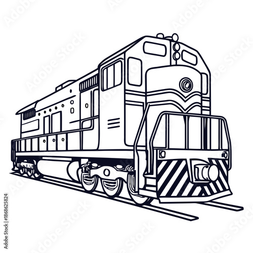 Illustrated diesel locomotive