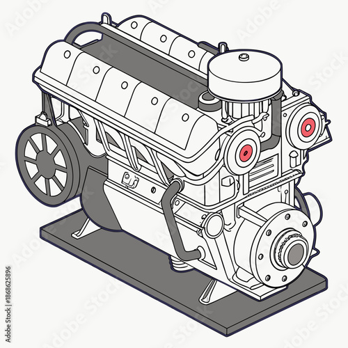 Detailed engine diagram