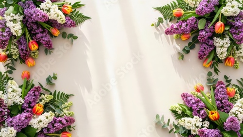 Elegant floral arrangements in purple and white