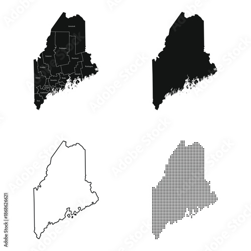 vector illustration of Maine map
