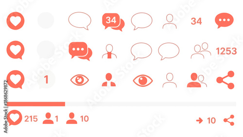 Social Media Engagement Icons Set Design
