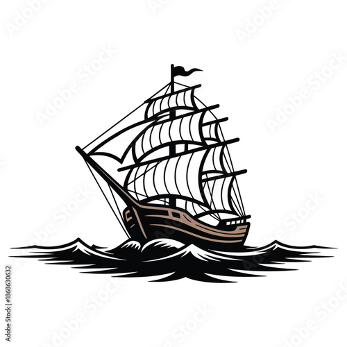 ship on a white background