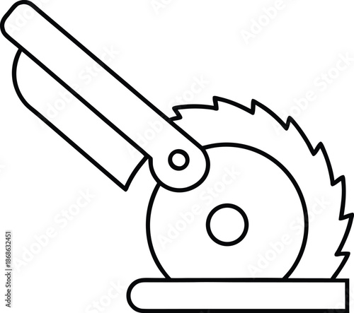 Knife sharpening tool line art vector illustration on transparent background