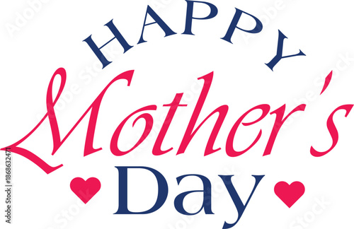 Happy mothers day wishes greeting card with hearts