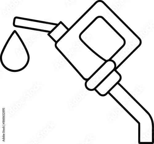 Oil dispenser bottle line art vector illustration on transparent background