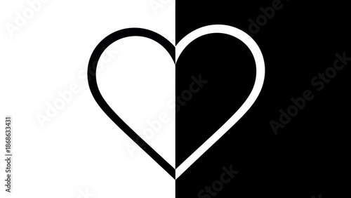 Yin Yang Heart: Balance and Harmony Concept