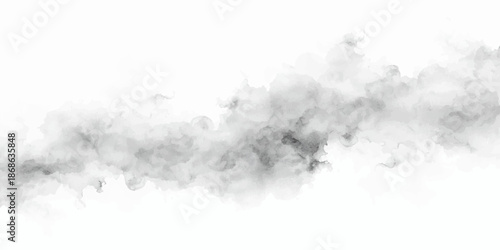 Abstract white smoke and dark clouds swirl like a vintage explosion of dust and fire, creating a textured fog isolated against a black and blue nature sky