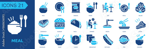 Meal icon collection set