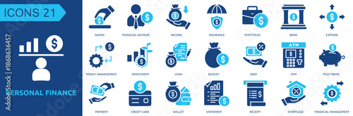 Personal Finance icon collection set