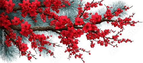 Set against a copy space background, a cross and Christmas leaves convey the concepts of religion, faith, worship, and spirituality, all within an image technology framework