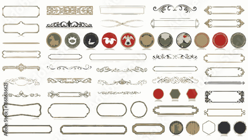 Vintage ornate decorative elements and frames collection.