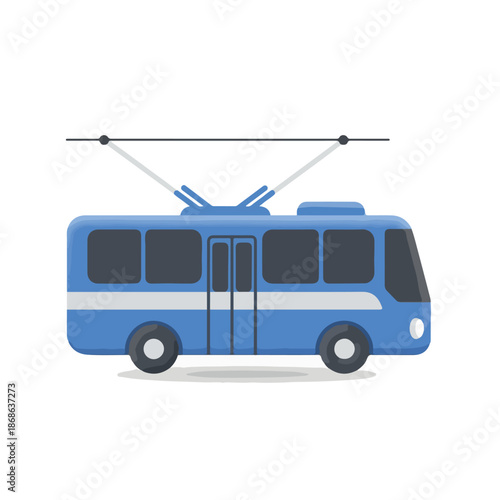 Cartoon vector illustration of a vintage police car and public transport vehicle isolated on a white background for city road travel