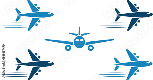 Flying up airplane icons
