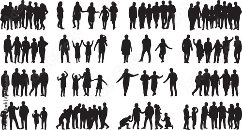 Group of people vector silhouette