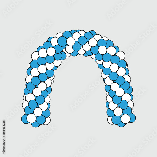 Blue and white balloon arch royal design vector illustration