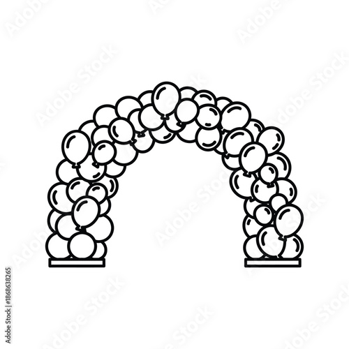 Canvastavla Balloon arch stock line art icon vector illustration
