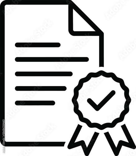 Official document with a verified checkmark badge symbolizing approval and quality assurance