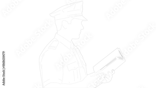 Silhouette of Military Officer Holding Binoculars