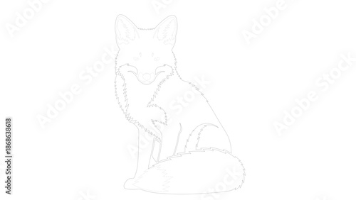Stylized Black and Grey Sitting Dog Illustration