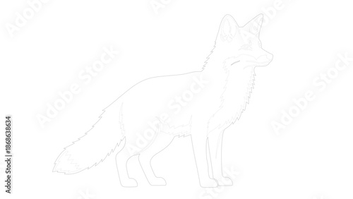 Minimalist Fox Silhouette with Glowing Outline on Dark Field