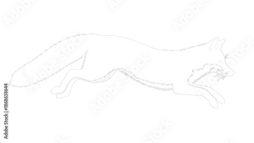 Stylized Black Fox Silhouette in Motion with Sparkling Details