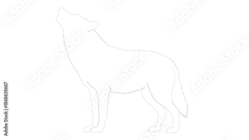 Minimalist Black Wolf Silhouette Artwork on Dark Surface