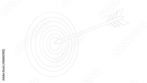 Minimalist Arrow Piercing a Target in Low Contrast