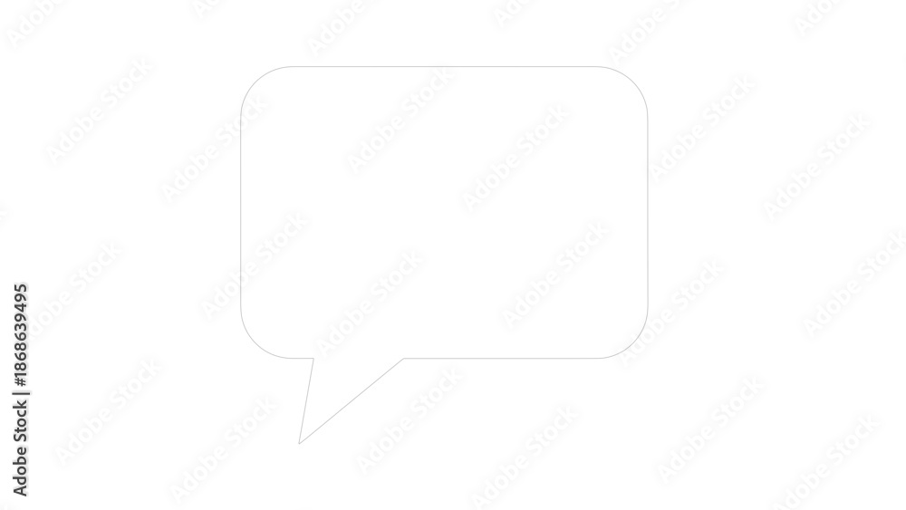 Fototapeta premium Minimalist Dotted Line Speech Bubble on Dark Surface