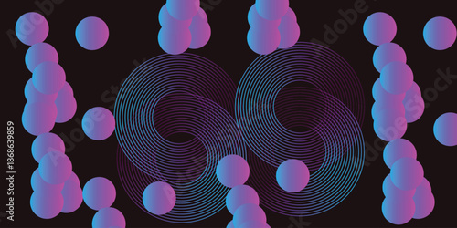 Abstract background Multicolored  design. Fluid gradient circle shapes composition. Futuristic designI llustrations Vectors