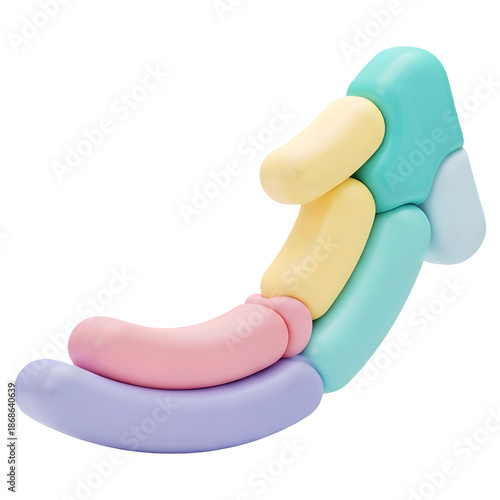 3D Render Colorful Growth Arrow Chart Icon