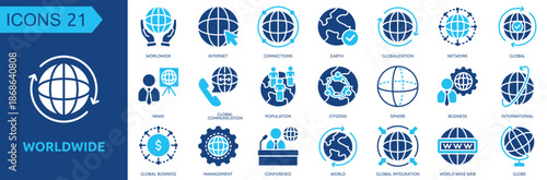 Worldwide icon collection set