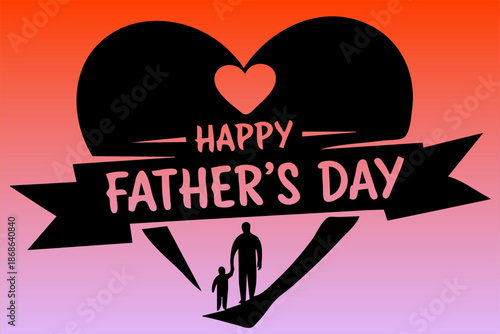 Happy Father's Day Heartfelt greeting with paternal bond vector illustration