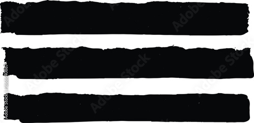 Torn black paper strips with rough isolated on transparent background. Dynamic collection of torn paper strips black.