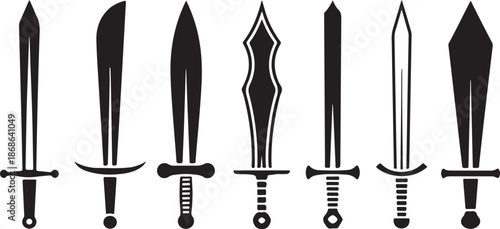 Icon set of ancient swords