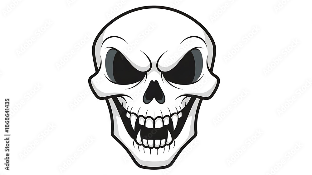 Fototapeta premium Black and White Skull Illustration Design.