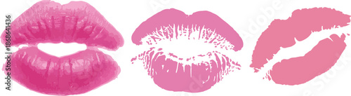 Kiss marks pink vector