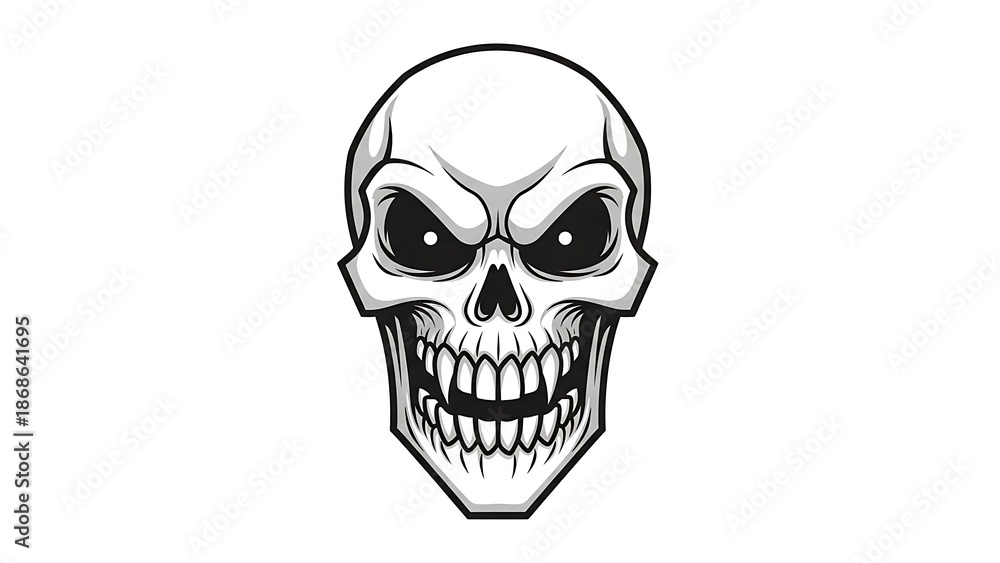 Obraz premium Black Page Page Skull Illustration Design.