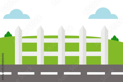 white fence and green grass