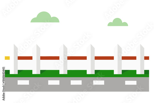 set of vector icons of green trees