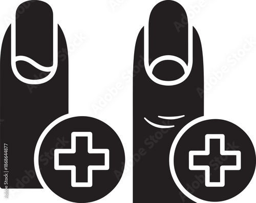 Nail treatment silhouette health care fingernail icon