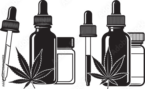 Cannabis silhouette extract oil and medical marijuana