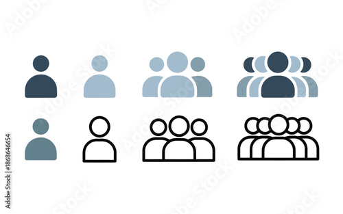 Group of people icons representing individuals and teams