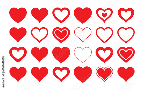 A collection of various heart shapes and icons, symbolizing love and affection