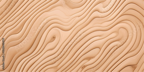 A natural wood texture background features a brown oak grain pattern with a dry desert dune surface, creating a weathered wooden board design inspired by the waves of beach sand