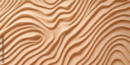 Natural brown oak wood texture background with a wavy sand pattern design featuring dry grain surface material and a weathered wooden plank tree board