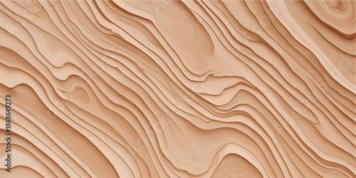 A natural brown wood grain texture showcases a dry timber board surface with an old oak pattern reminiscent of desert sand dunes and beach waves