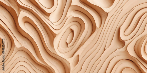 A textured brown wood surface with a gold and chocolate wave pattern creates an artistic material design for a backdrop or wall